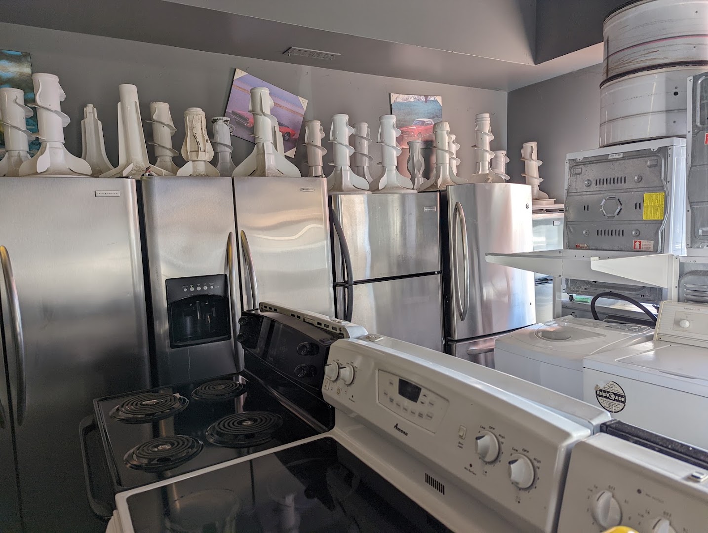 Stainless fridge inventory inside Moe's